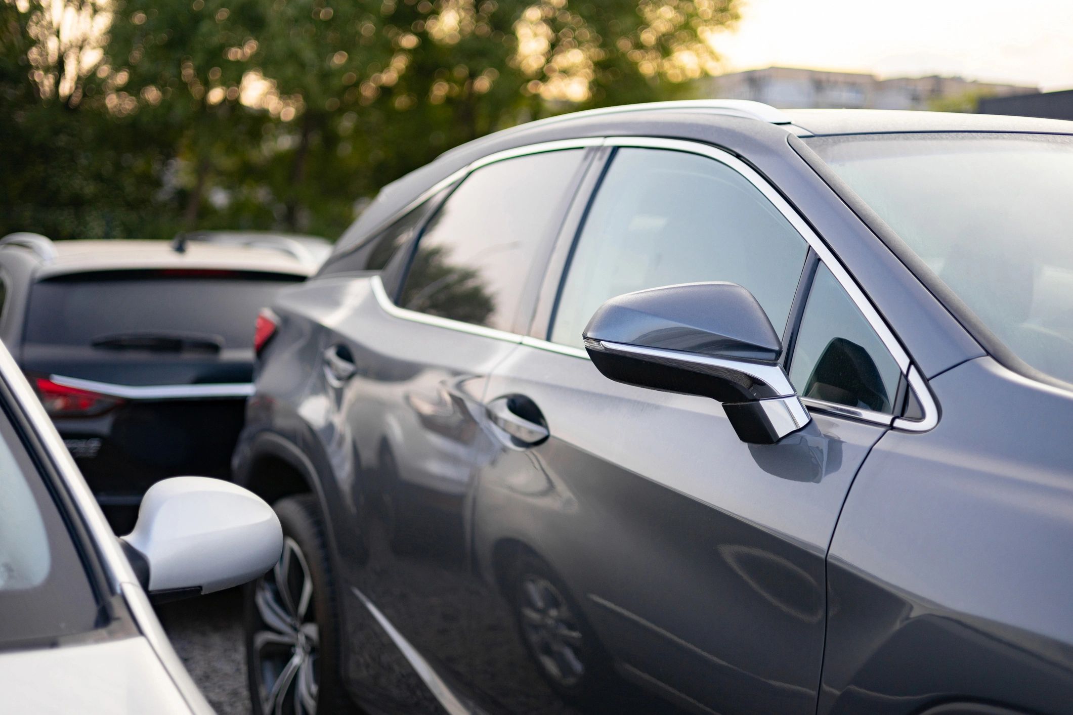 Cars lined up for sale outdoors