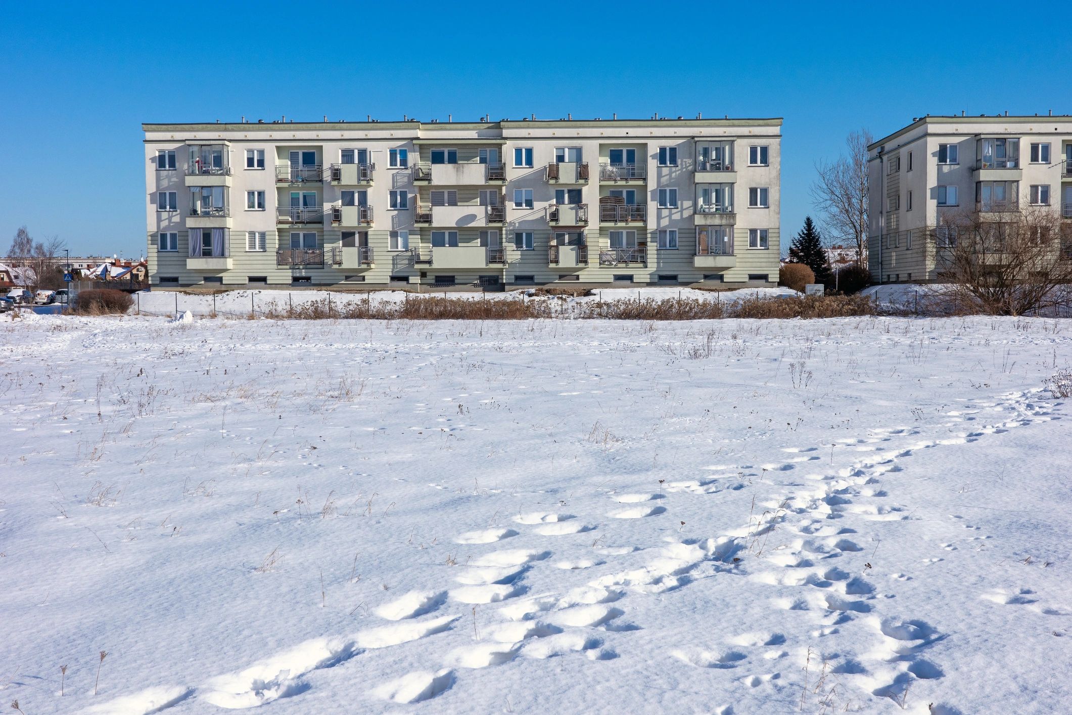 Modern apartment building exterior